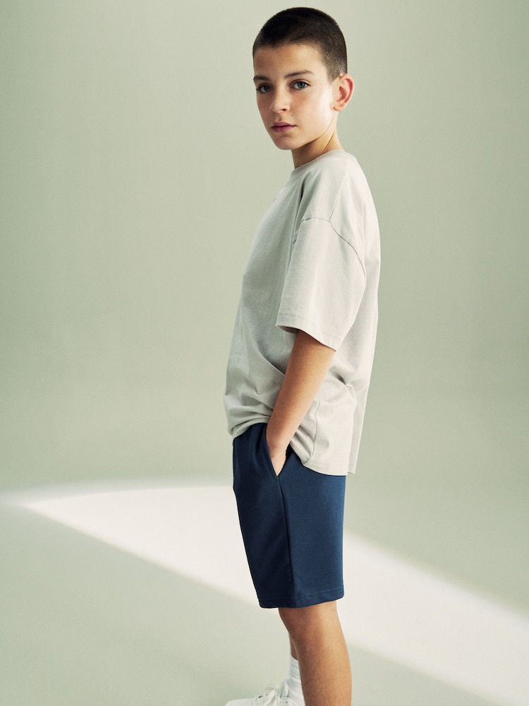 Blue 1 Pack Basic Jersey Shorts (3-16yrs) - Image 3 of 4