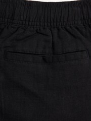 Abercrombie & Fitch Elasticated Waist Linen Look Black Shorts - Image 2 of 2