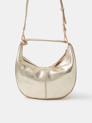 Accessorize Gold Shimmer Suede Handheld Bag - Image 1 of 2