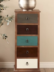 Pacific Multi Pine Wood 5 Drawer Chest - Image 1 of 4