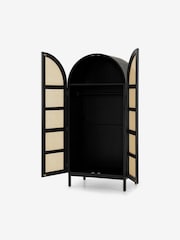 MADE.COM Black Stain Oak and Rattan Ankhara Wardrobe - Image 2 of 3