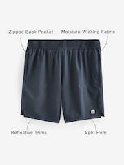 Navy Blue 7 Inch Active Gym Sports Shorts - Image 13 of 13