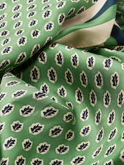 Joules Windsor Green Printed Long Silk Scarf - Image 6 of 6