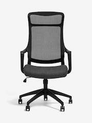 Simple Contemporary Charcoal Grey Selby Office Desk Chair With Black Base - Image 2 of 6
