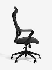 Simple Contemporary Charcoal Grey Selby Office Desk Chair With Black Base - Image 3 of 6