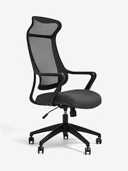 Simple Contemporary Charcoal Grey Selby Office Desk Chair With Black Base - Image 5 of 6