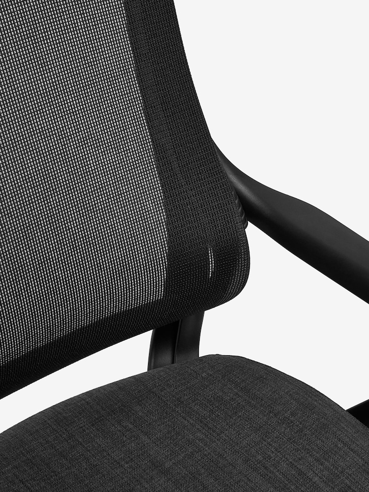 Simple Contemporary Charcoal Grey Selby Office Desk Chair With Black Base - Image 6 of 6
