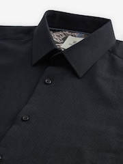 Black Textured Linen Blend Shirt - Image 7 of 7