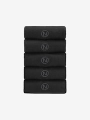 Black 5 Pack Cushioned Sole Comfort Socks - Image 1 of 4