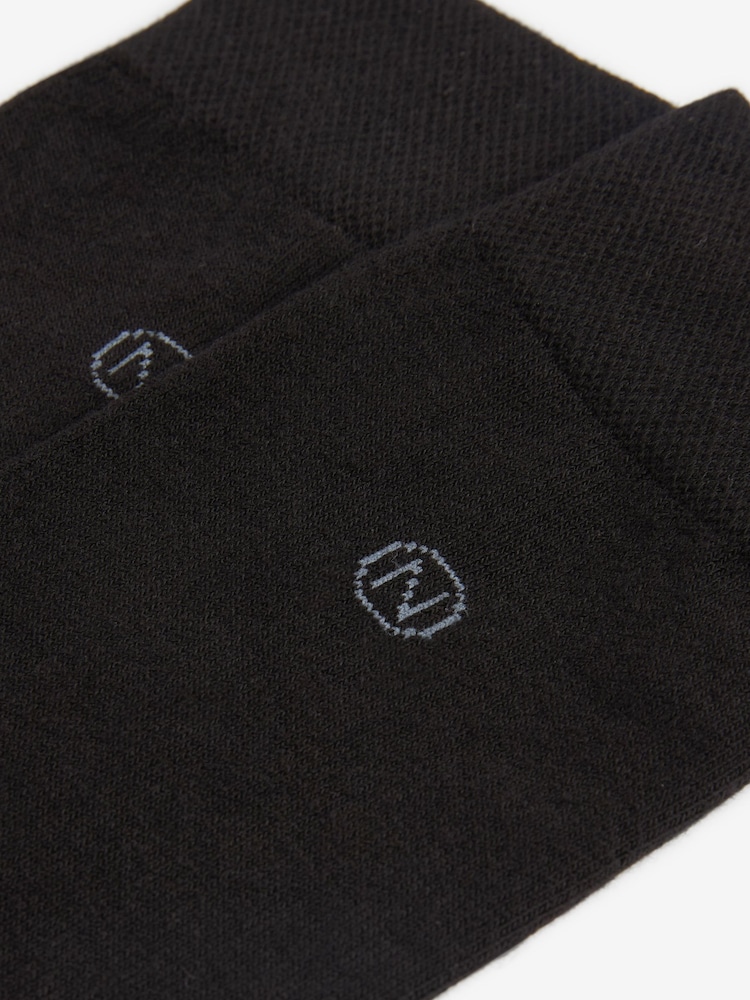 Black 5 Pack Cushioned Sole Comfort Socks - Image 4 of 4