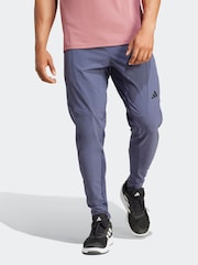 adidas Blue Designed for Training Hybrid Joggers - Image 1 of 6