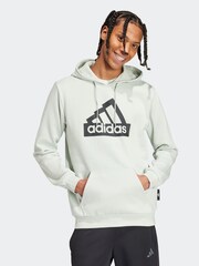 adidas Green Modern Essentials Graphic Hoodie - Image 1 of 7