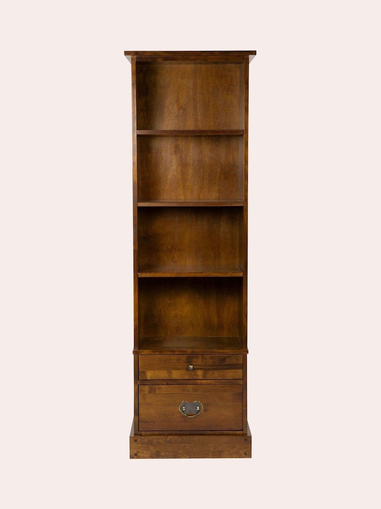 Laura Ashley Dark Chestnut Garrat 2 Drawer Single Bookcase - Image 1 of 6