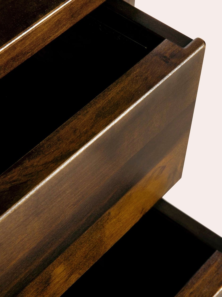 Laura Ashley Dark Chestnut Garrat 2 Drawer Single Bookcase - Image 3 of 6