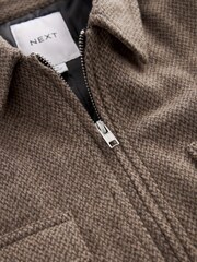 Stone Natural Twin Pocket Quilted Shacket With Zip - Image 11 of 18