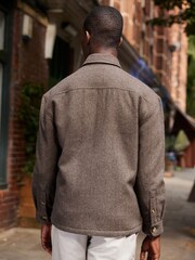 Stone Natural Twin Pocket Quilted Shacket With Zip - Image 4 of 18