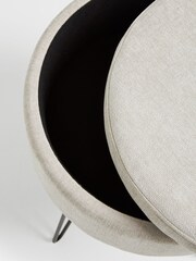 Fine Chenille Light Grey Matson Storage Stool - Image 7 of 7