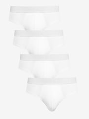 White 4 pack Cotton Rich Briefs - Image 1 of 5