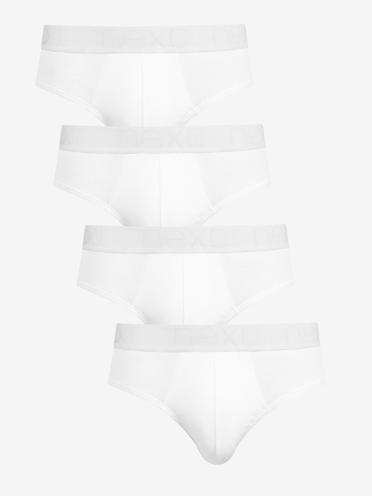 White 4 pack Cotton Rich Briefs - Image 1 of 5