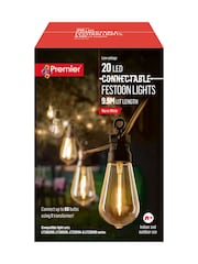 Premier Decorations Ltd Garden 20 Warm White Connectable Festoon Lights - Image 3 of 3
