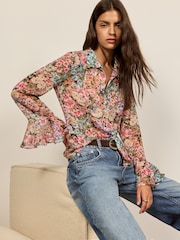BHOEM Multi Ruffle Long Sleeve Floral Blouse - Image 1 of 5