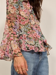 BHOEM Multi Ruffle Long Sleeve Floral Blouse - Image 4 of 5