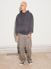 Charcoal Grey Garment Washed Hoodie - Image 2 of 8
