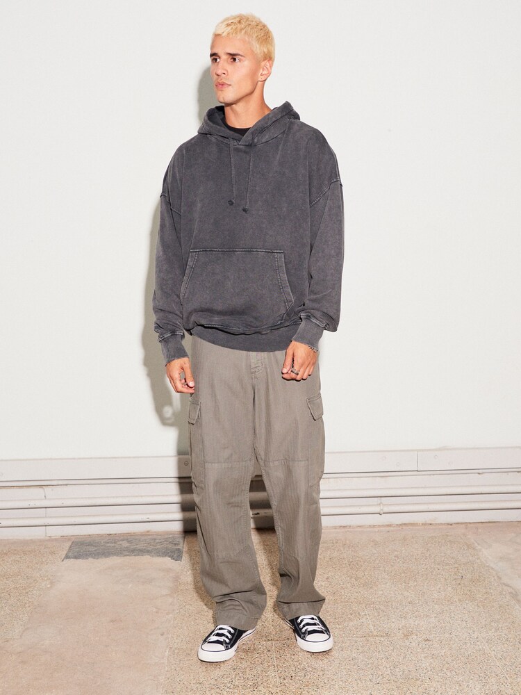 Charcoal Grey Garment Washed Hoodie - Image 2 of 8