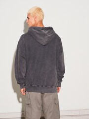 Charcoal Grey Garment Washed Hoodie - Image 3 of 8