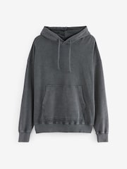 Charcoal Grey Garment Washed Hoodie - Image 6 of 8