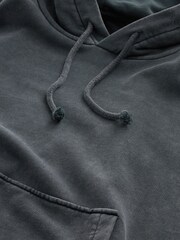 Charcoal Grey Garment Washed Hoodie - Image 7 of 8