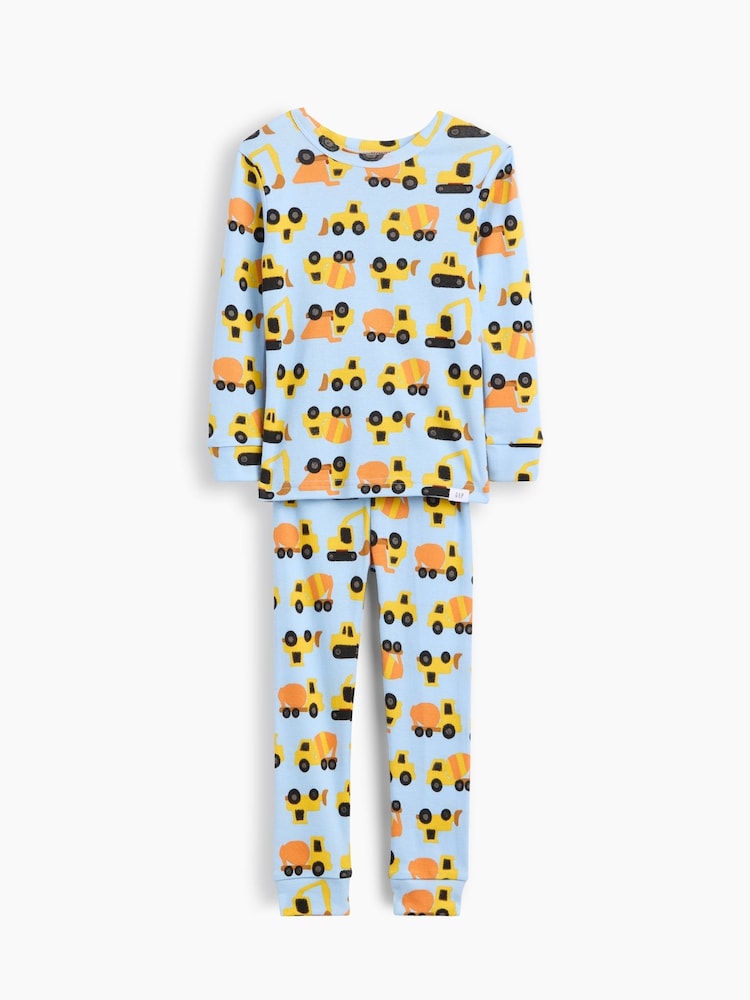 Gap Blue Brushed Cotton Construction Truck Pyjamas Set (6mths-5yrs) - Image 1 of 2