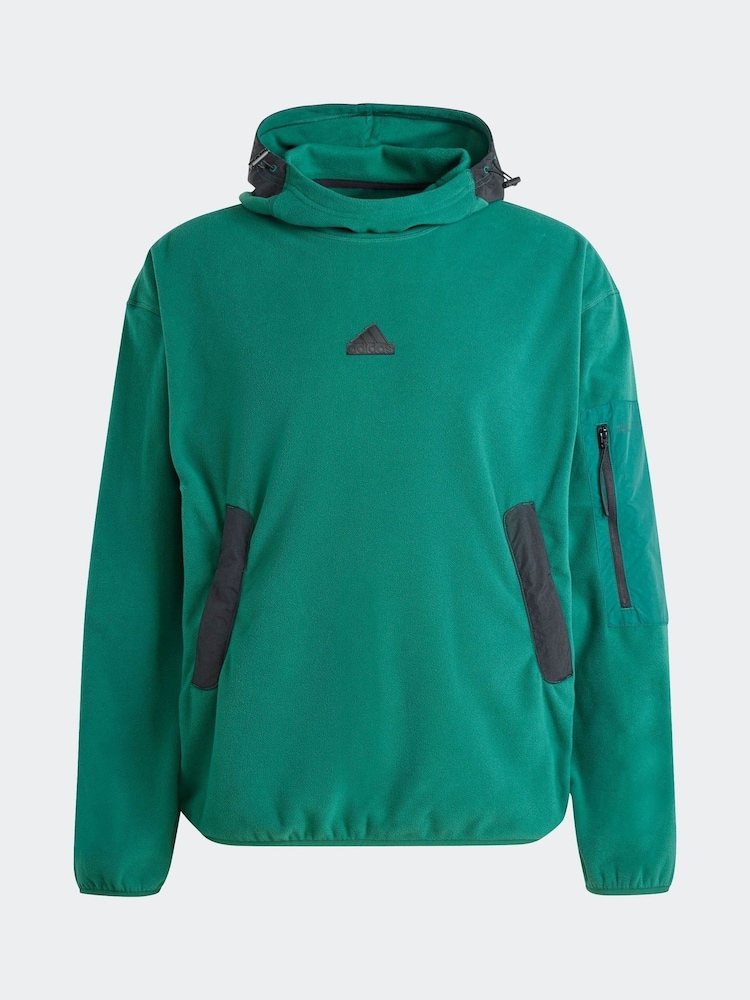 adidas Green City Escape Polar Fleece Hoodie - Image 7 of 7