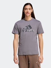 adidas Grey Camo Bos 100% Cotton T-Shirt - Image 1 of 7