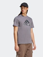 adidas Grey Camo Bos 100% Cotton T-Shirt - Image 5 of 7