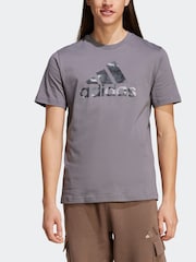 adidas Grey Camo Bos 100% Cotton T-Shirt - Image 6 of 7