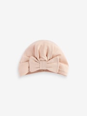Pink Baby Bow Turban Hats 2 Pack (0mths-2yrs) - Image 1 of 4