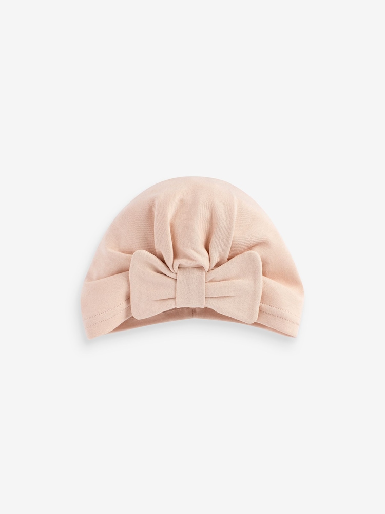 Pink Baby Bow Turban Hats 2 Pack (0mths-2yrs) - Image 1 of 4