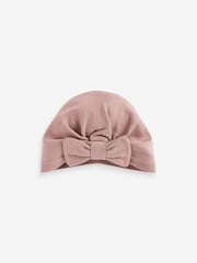 Pink Baby Bow Turban Hats 2 Pack (0mths-2yrs) - Image 2 of 4