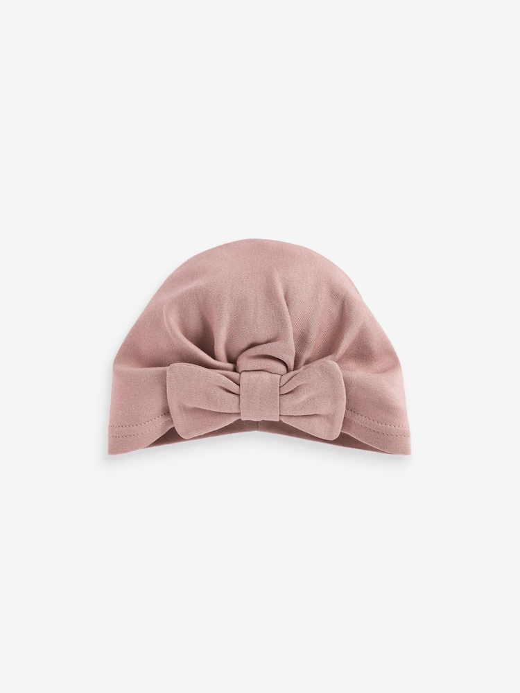 Pink Baby Bow Turban Hats 2 Pack (0mths-2yrs) - Image 2 of 4