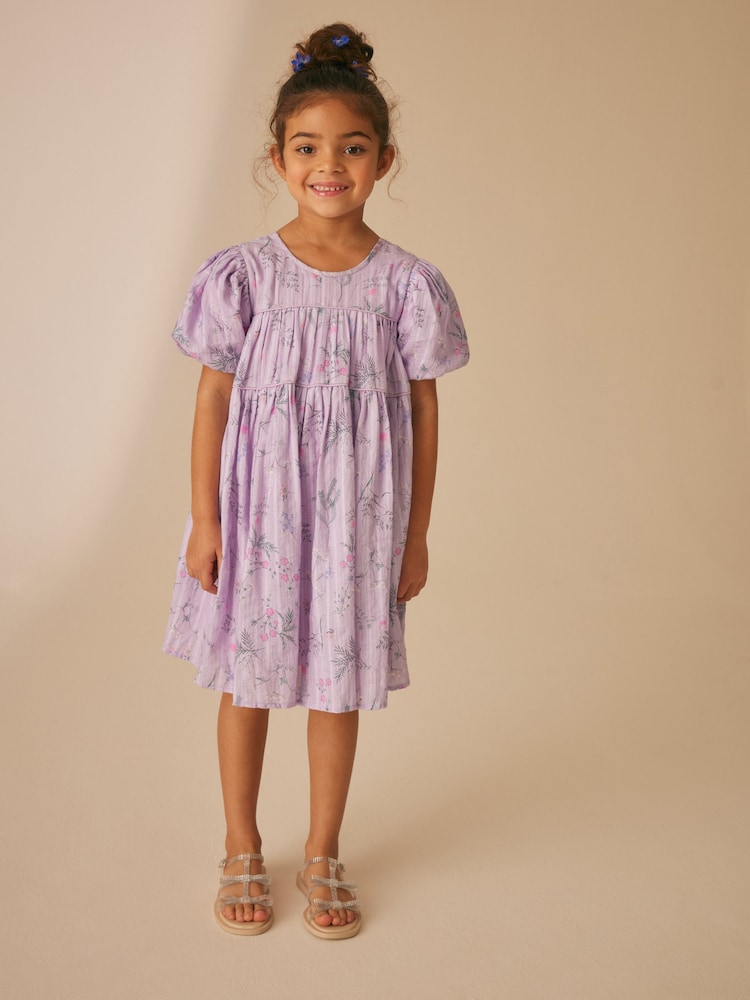 Laura Ashley Lilac Sparkle Crosswell Smock Dress - Image 1 of 11