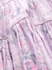 Laura Ashley Lilac Sparkle Crosswell Smock Dress - Image 10 of 11