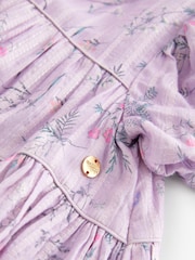 Laura Ashley Lilac Sparkle Crosswell Smock Dress - Image 11 of 11