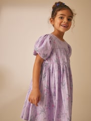 Laura Ashley Lilac Sparkle Crosswell Smock Dress - Image 4 of 11