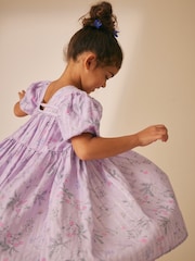 Laura Ashley Lilac Sparkle Crosswell Smock Dress - Image 5 of 11