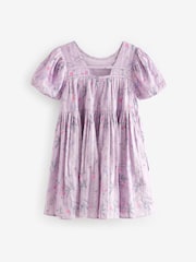 Laura Ashley Lilac Sparkle Crosswell Smock Dress - Image 9 of 11