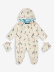 JoJo Maman Bébé Natural Duck Print Pramsuit - Image 2 of 3