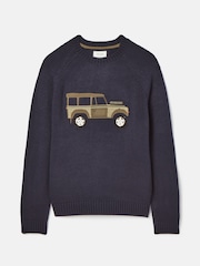 Joules 4x4 Navy Applique Crew Neck Jumper - Image 7 of 7