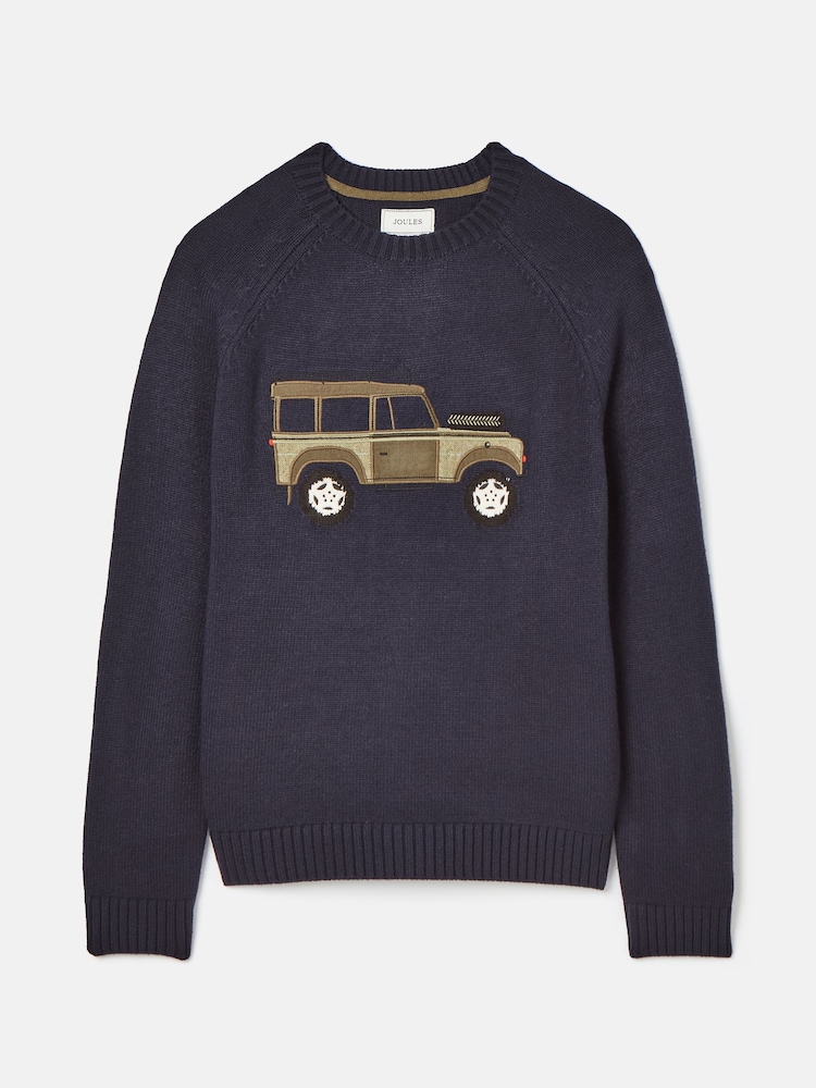 Joules 4x4 Navy Applique Crew Neck Jumper - Image 7 of 7