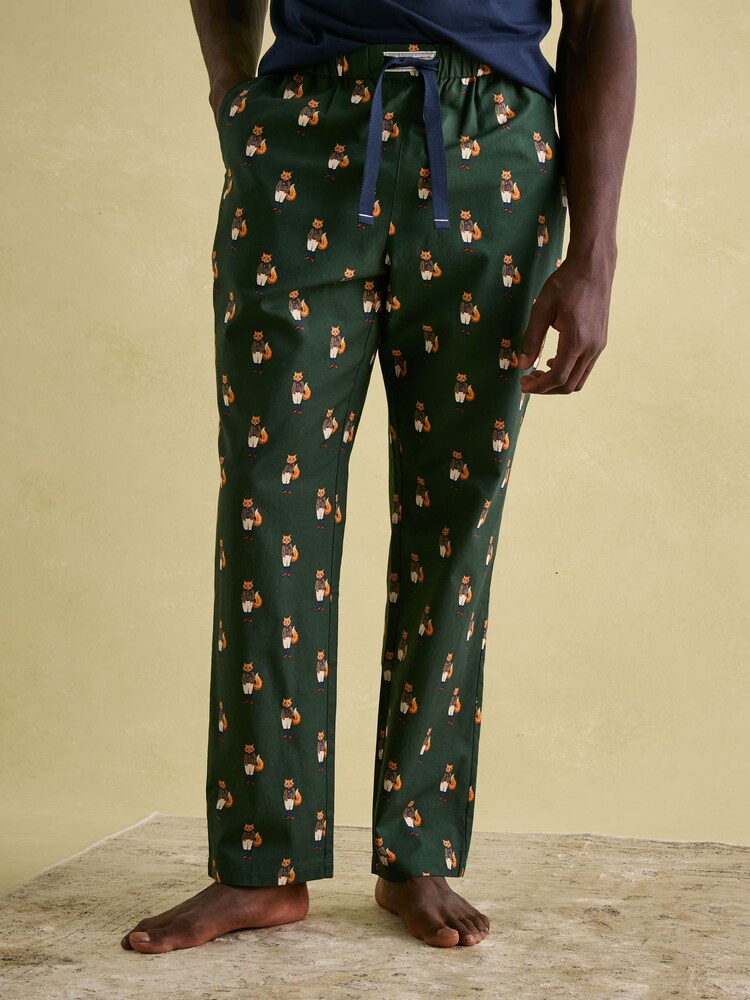 Joules Dozer Green Cotton Pyjama Bottoms - Image 1 of 7 Joules Dozer Green Cotton Pyjama Bottoms - Image 1 of 7
